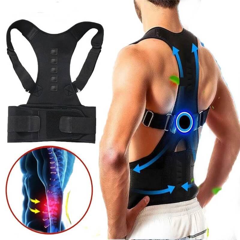 Magnetic Therapy Posture Corrector, Lesgos Fully Adjustable Back